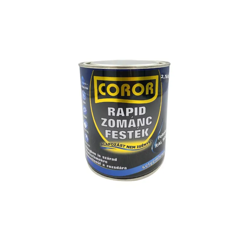 Coror Rapid Zománcfesték fekete RAL 9005 2,5l Kihagyhatatlan ajánlat