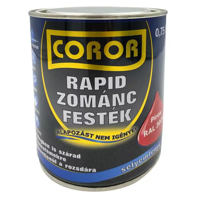 Végkiárusítás Coror Rapid Zománcfesték piros RAL 3020 0,75l