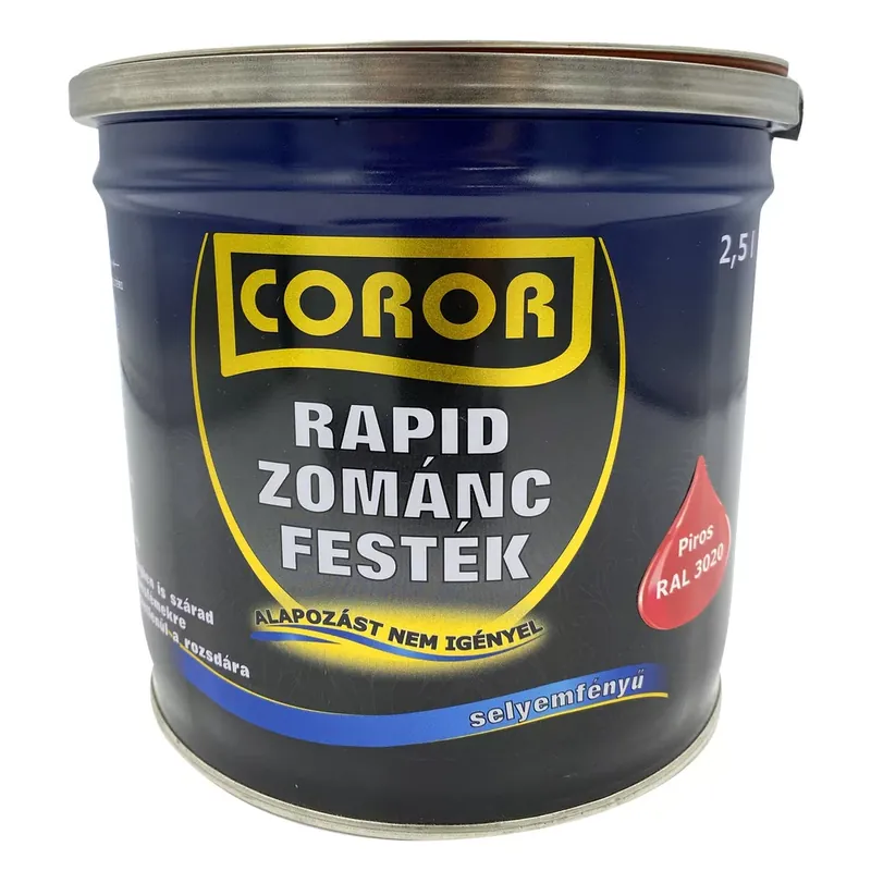 Prémium Coror Rapid Zománcfesték piros RAL 3020 2,5l