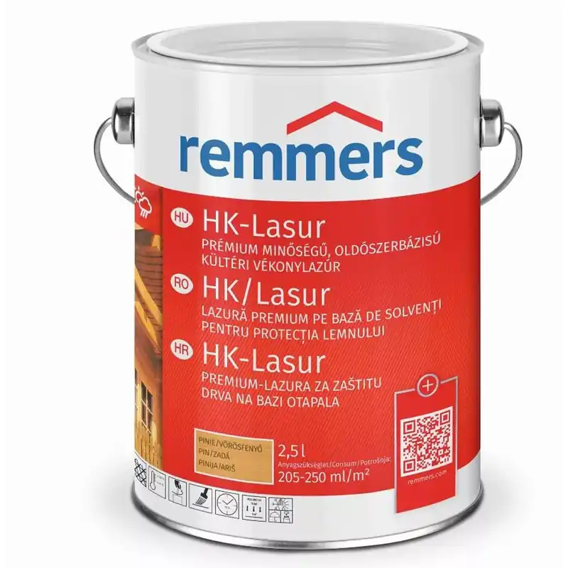 Vékonylazúr oldószerbázisú világos tölgy 5 l Remmers HK Alacsony ár