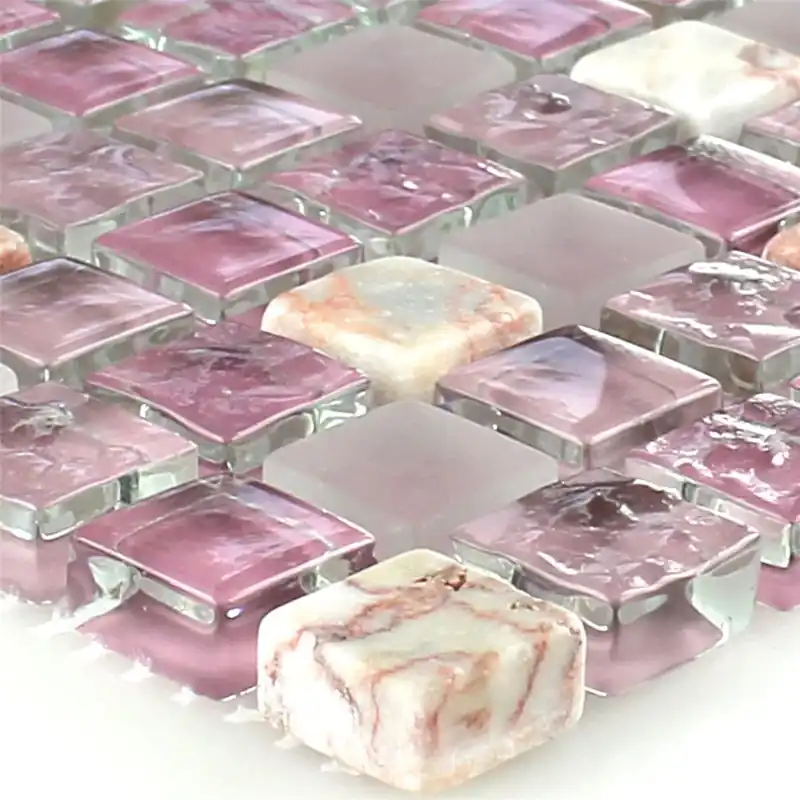 Gyors kiszállítás Minta tól től Mozaik Csempe Üveg Üveggolyó Rózsaszín Mix