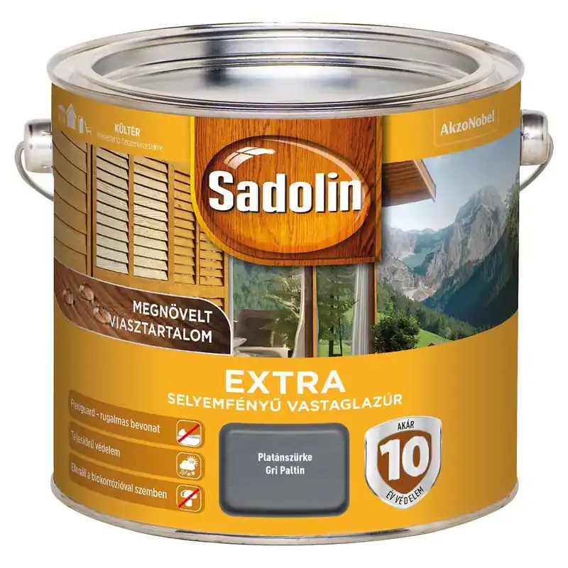 Akciós ár Sadolin Extra platánszürke 2,5 l selyemfényű vastaglazúr