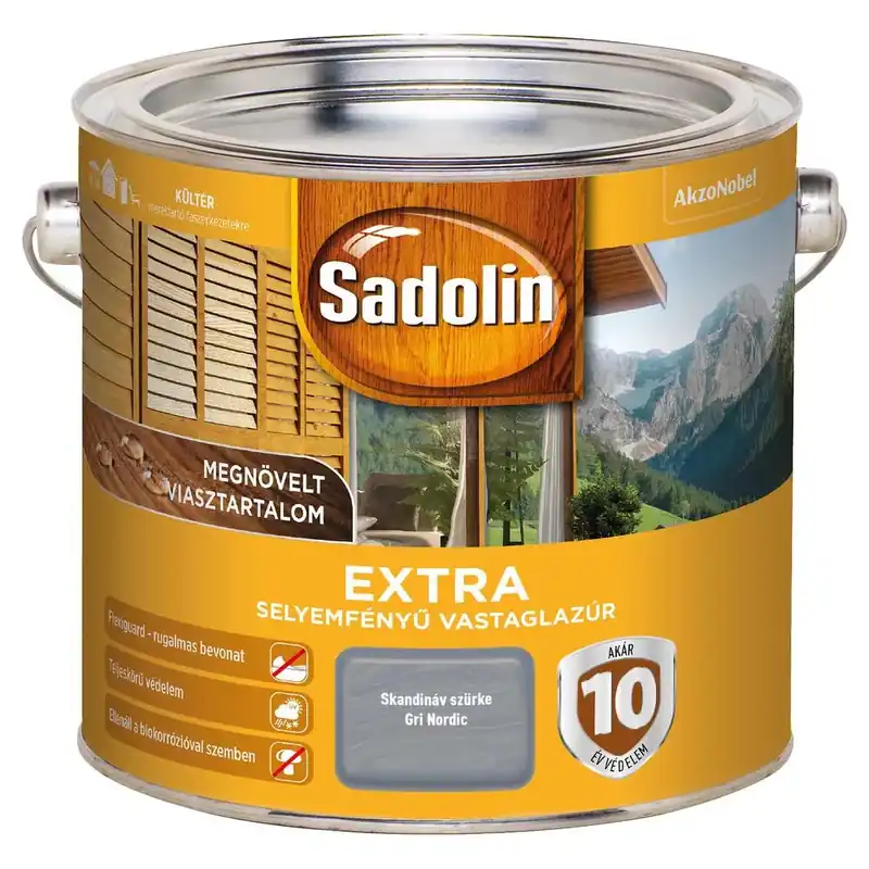 Vedd meg online Sadolin Extra skandináv szürke 2,5 selyemfényű vastaglazúr