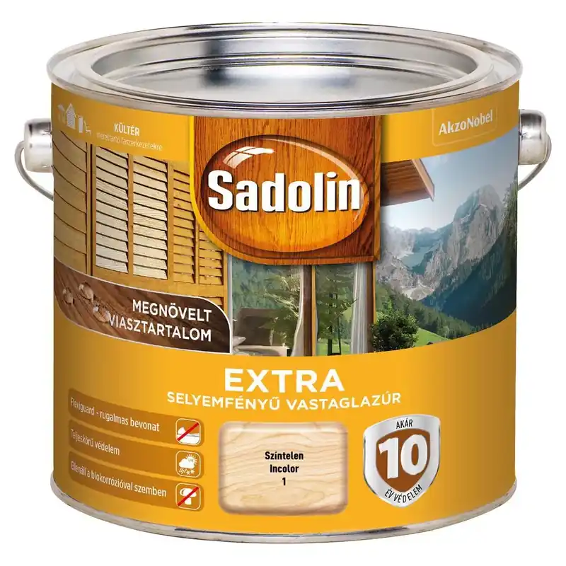 Biztonságos fizetés Sadolin Extra színtelen 2,5 l selyemfényű vastaglazúr
