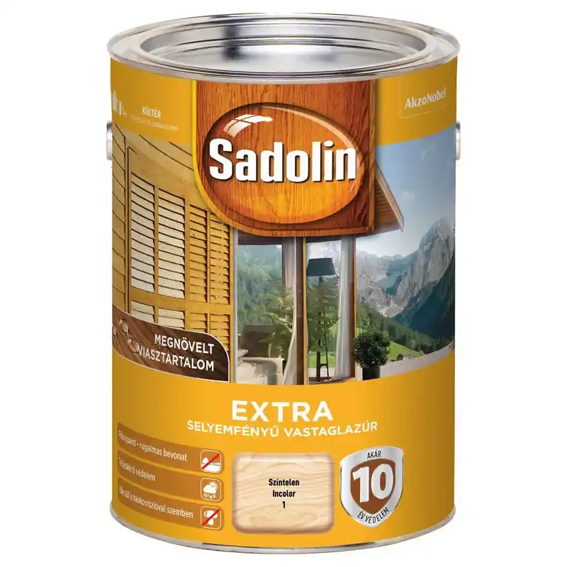 Expressz kézbesítés Sadolin Extra színtelen 5 l selyemfényű vastaglazúr