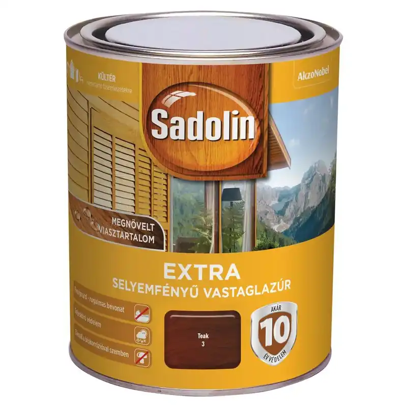 Sadolin Extra teak 0,75 l selyemfényű vastaglazúr Gyors kiszállítás