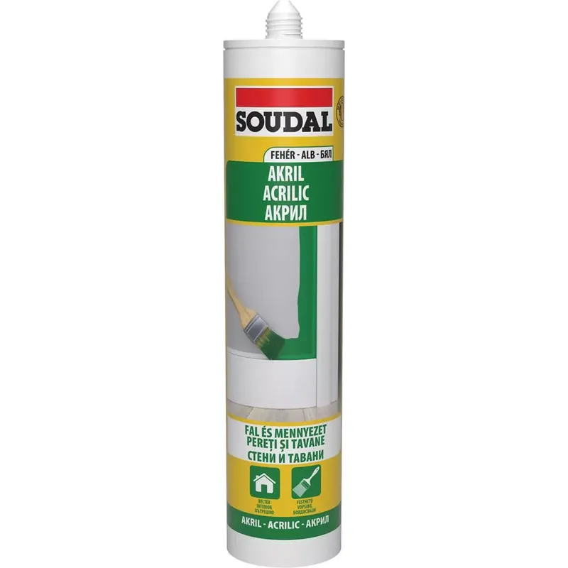 Legnépszerűbb Soudal festhető akril tömítő 280 ml fehér