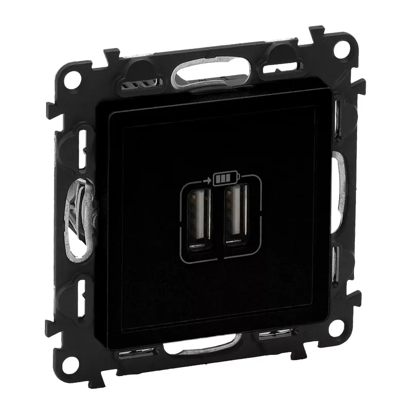 Legjobb ár Legrand Valena Life kettős USB-A+A töltőaljzat, 5V - 3 A - 15 W, fekete (Legrand 756312)