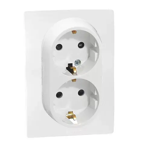 Legrand Niloé 2×2P+F csatlakozóaljzat biztonsági zsaluval (csavaros), fehér (Legrand 764544) Alacsony ár