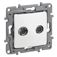 Legrand Niloé TV-SAT aljzat, átmenő (14 dB), fehér (Legrand 764557) Szuper akció