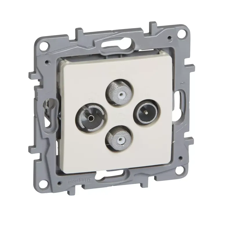 Legrand Niloé TV-RD-SAT-SAT csillagpontos aljzat, végzáró (1,5 dB), bézs (Legrand 764666) Csak ma