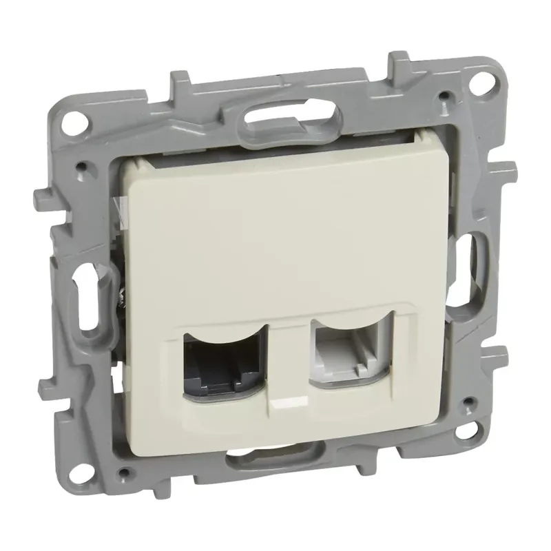 Olcsóbb Legrand Niloé RJ11 + RJ45 Cat.5 UTP csatlakozóaljzat, bézs (Legrand 764670)