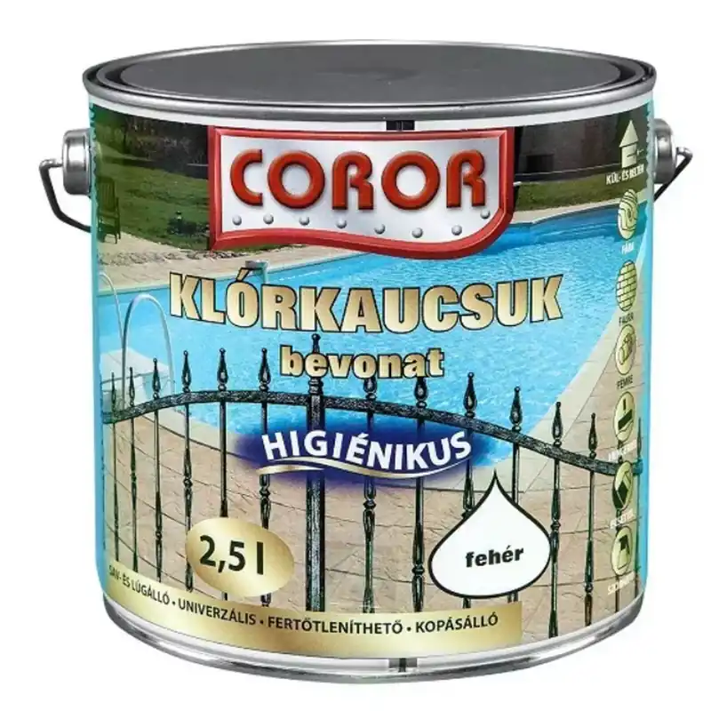 Medencefesték Csempefesték Coror Klórkaucsuk bevonat fehér 2,5 l Biztonságos fizetés