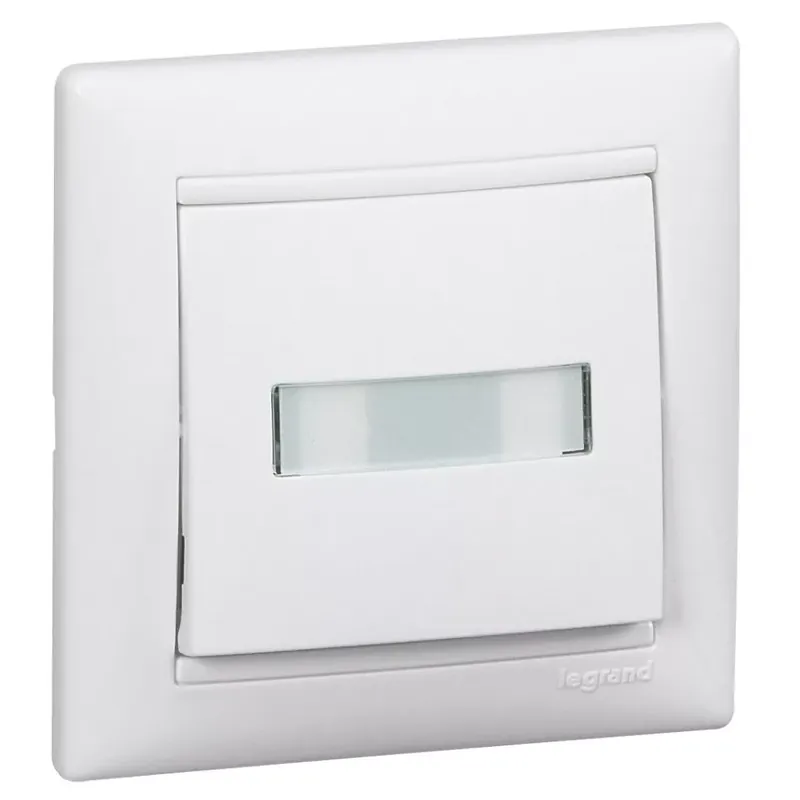Legrand Valena egypólusú nyomó címketartóval, jelzőfénnyel, 12V, fehér (Legrand 774217) Azonnali szállítás