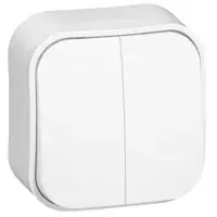 Legrand Forix IP20 falon kívüli kettős egypólusú kapcsoló, 10 AX - 250 V~ fehér (Legrand 782402) Korlátozott ajánlat