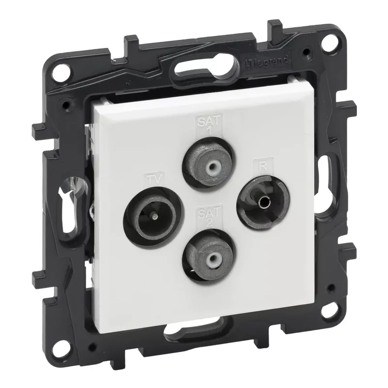 Kedvezmény Legrand Niloé Step TV-R-SAT-SAT csillagpontos aljzat (1,5 dB), fehér (Legrand 863182)