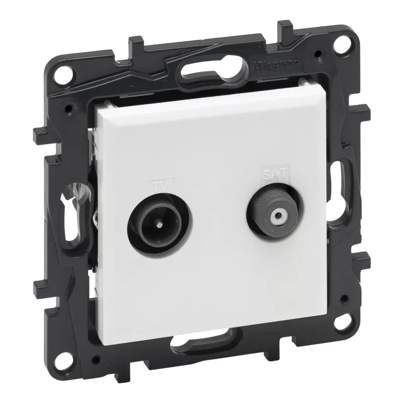 Legrand Niloé Step TV-SAT csillagpontos aljzat (1,5 dB), fehér (Legrand 863183) Újdonság