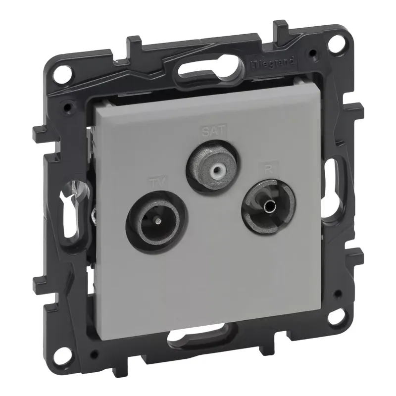 Legrand Niloé Step TV-R-SAT átmenő aljzat (14 dB), alumínium (Legrand 863378) Alacsony ár