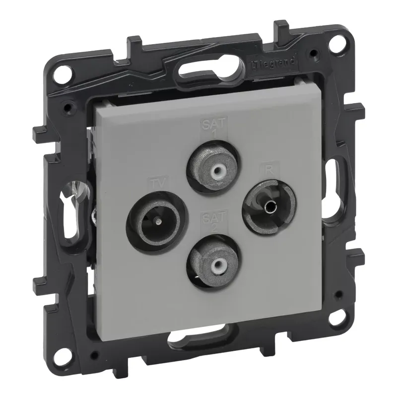 Olcsóbb Legrand Niloé Step TV-R-SAT-SAT csillagpontos aljzat (1,5 dB), alumínium (Legrand 863382)