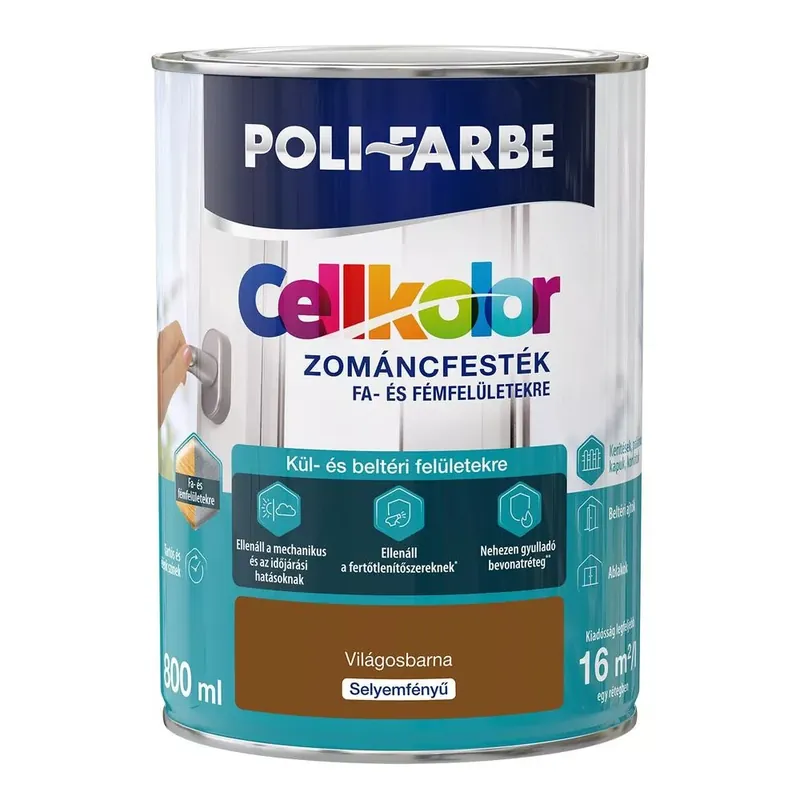 Poli-Farbe Cellkolor világosbarna 0,8l selyemfényű Zománcfesték Utolsó esély