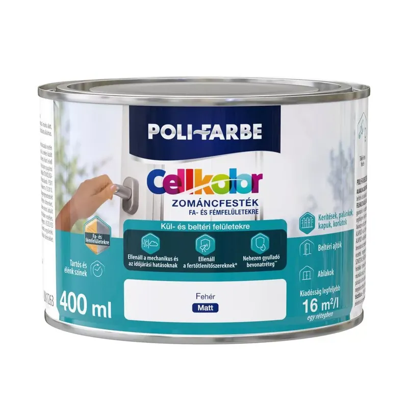 Poli-Farbe Cellkolor fehér 0,4l matt Zománcfesték Szuper ajánlat
