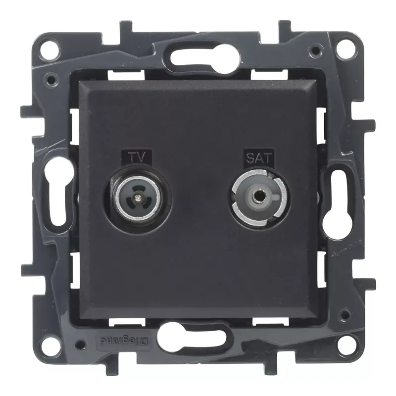 Szuper akció Legrand Niloé Step TV-R-SAT végzáró aljzat (10 dB), fekete (Legrand 863579)