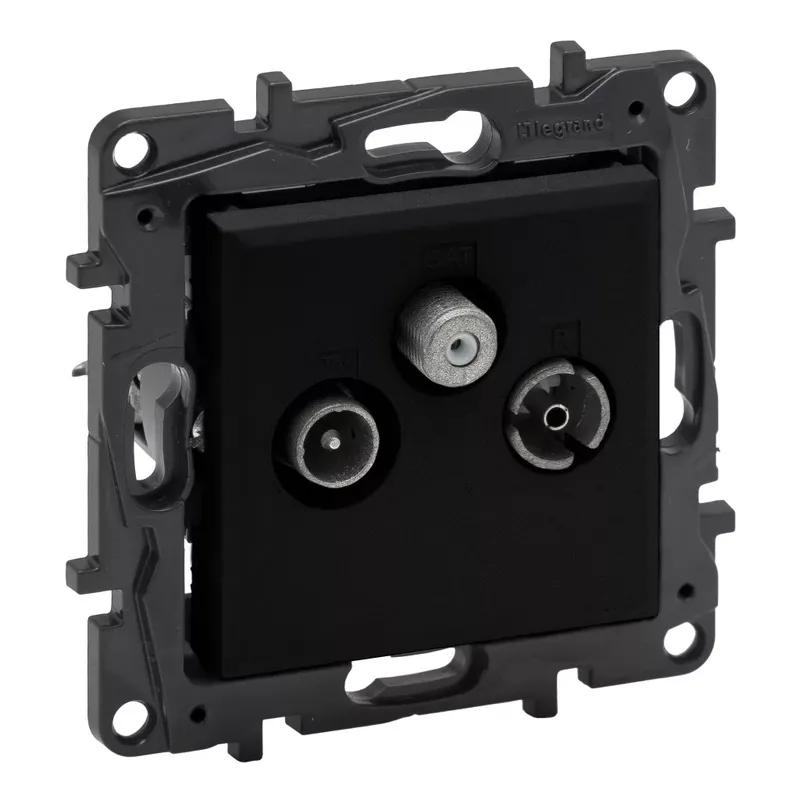 Legrand Niloé Step TV-R-SAT csillagpontos aljzat (1,5 dB), fekete (Legrand 863580) Árengedmény