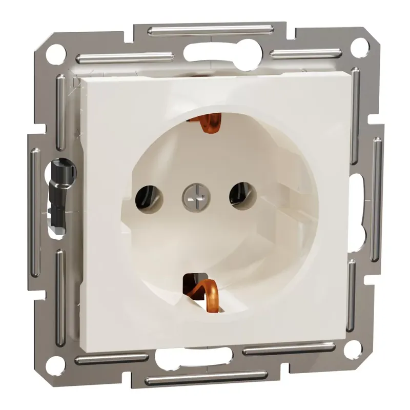 Schneider Electric ASFORA 2P+F csatlakozóaljzat, csavaros, keret nélkül, bézs (120db) (EPH2970123) Szezonális akció
