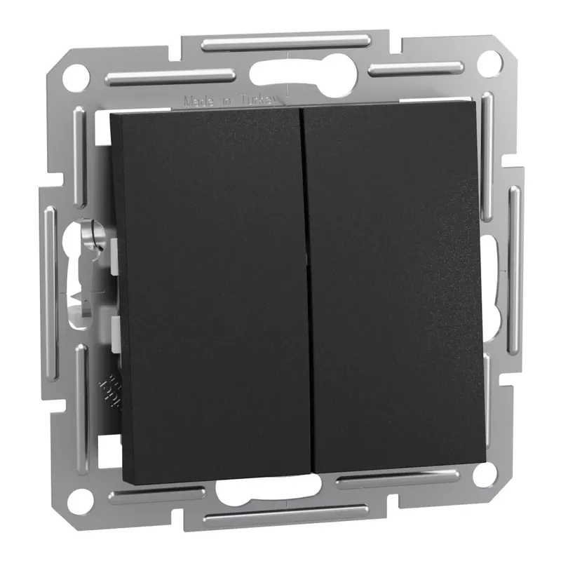 Schneider Electric ASFORA Kettős váltókapcsoló, rugós bekötés, antracit (106+6) (EPH0600171) Különleges ajánlat