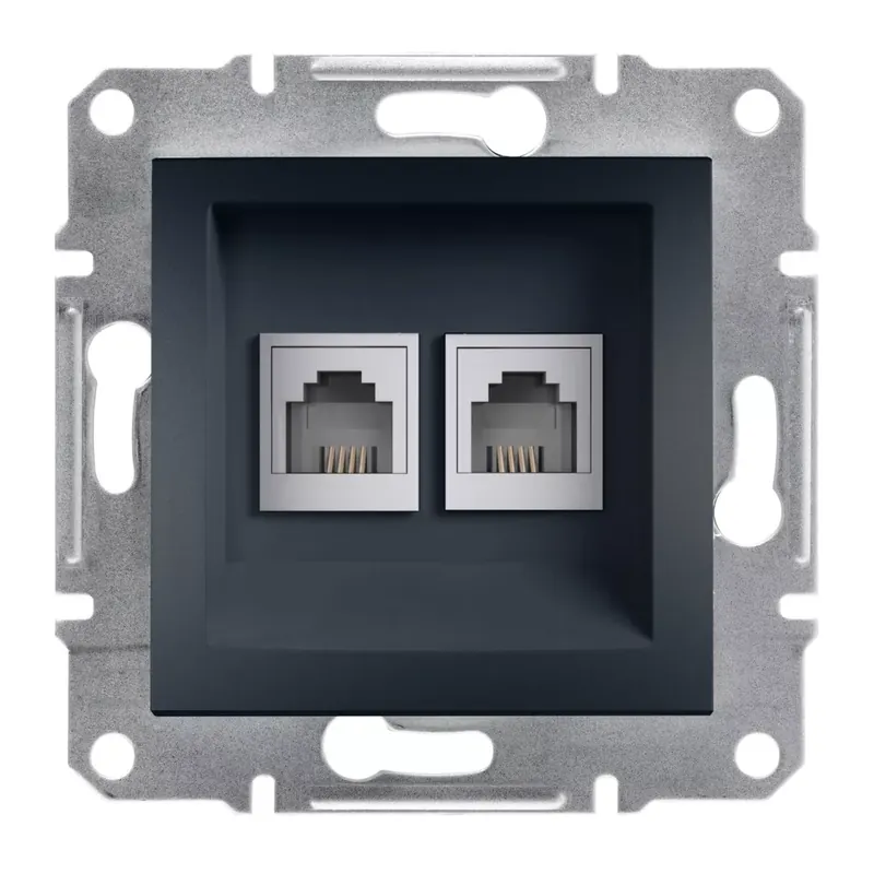 Schneider Electric ASFORA 2xRJ11 telefon aljzat, antracit (EPH4200171) Gyors kiszállítás