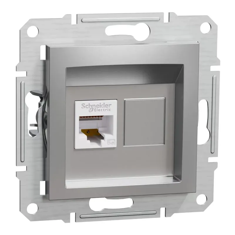 Csak ma Schneider Electric ASFORA 1xRJ45 Cat5e UTP aljzat, alumínium (EPH4300161)