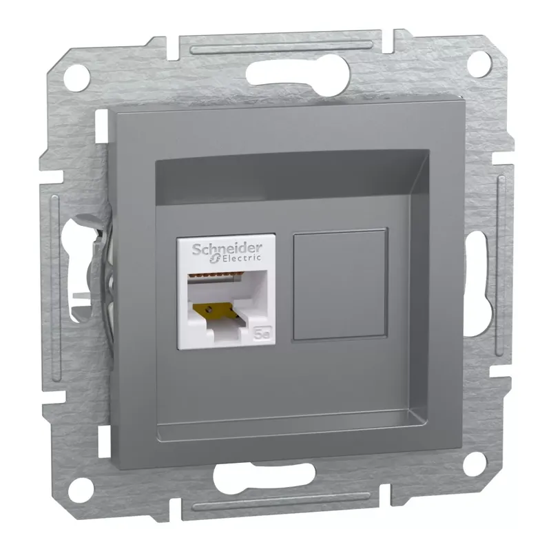 Schneider Electric ASFORA 1xRJ45 Cat5e UTP aljzat, acél (EPH4300162) Vedd meg most