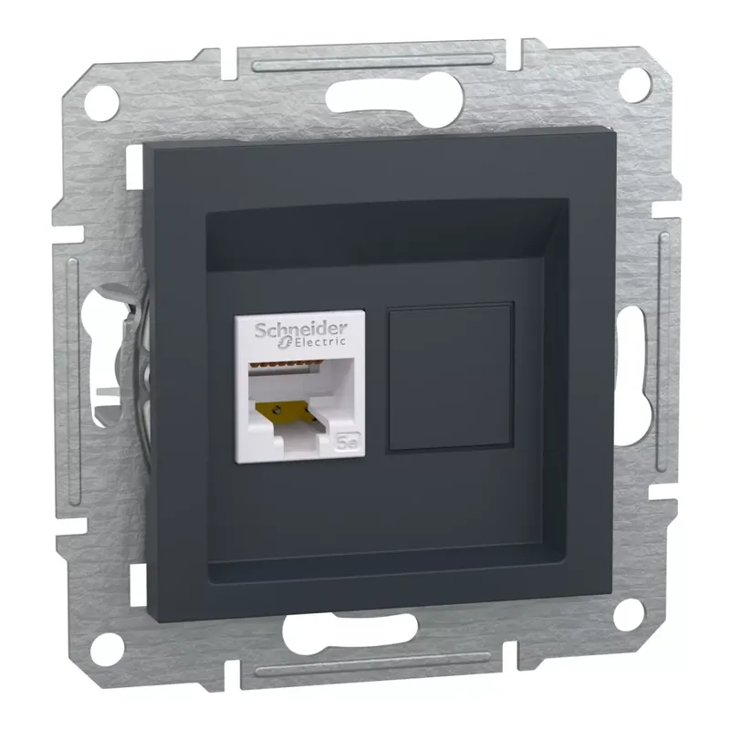 Prémium Schneider Electric ASFORA 1xRJ45 Cat5e UTP aljzat, antracit (EPH4300171)
