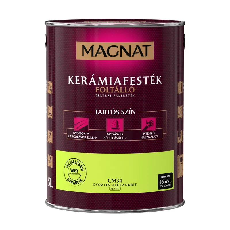 Biztonságos fizetés Magnat Kerámiafesték győztes alexandit 5l foltálló beltéri matt CM34