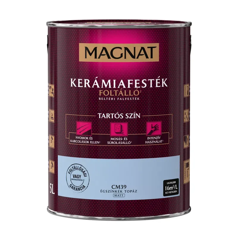 Magnat Kerámiafesték égszínkék topáz 5l foltálló beltéri matt CM39 Olcsó