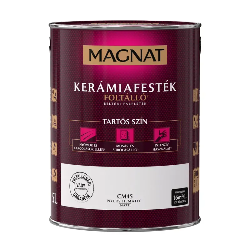 Szuper ajánlat Magnat Kerámiafesték nyers hematit 5l foltálló beltéri matt CM45