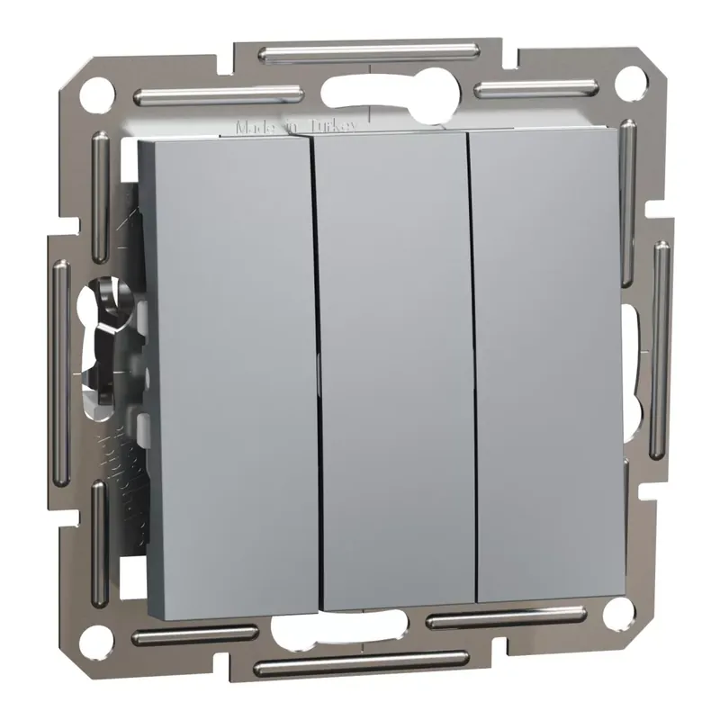 Schneider Electric ASFORA Hármas kapcsoló, acél (EPH2100162) Újdonság