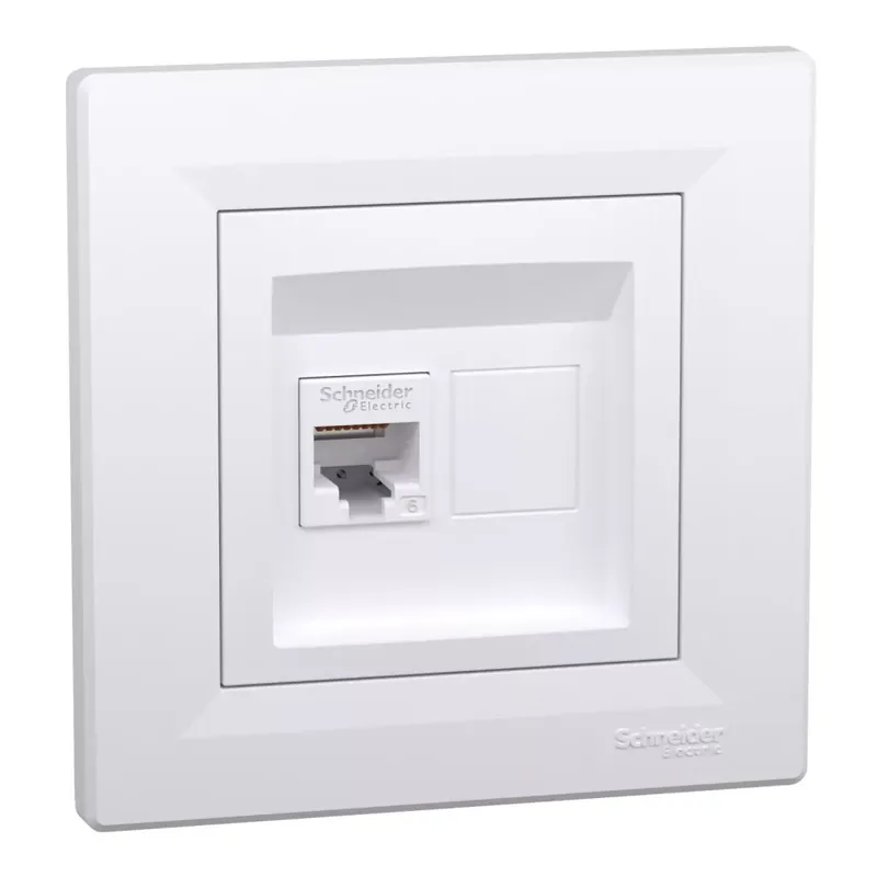 Schneider Electric ASFORA 1xRJ45 Cat6 UTP aljzat, fehér (EPH4700121) Szuper akció