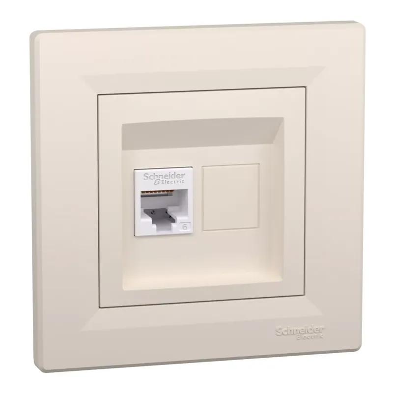 Schneider Electric ASFORA 1xRJ45 Cat6 UTP aljzat, bézs (EPH4700123) Kiárusítás