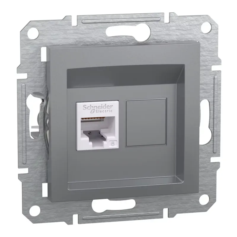 Legkelendőbb Schneider Electric ASFORA 1xRJ45 Cat6 UTP aljzat, acél (EPH4700162)
