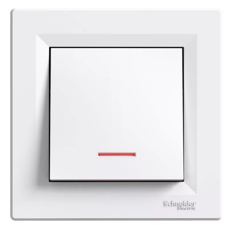 Szezonális akció Schneider Electric ASFORA Váltókapcsoló, jelzőfényes, rugós bekötés, fehér (EPH1500121)