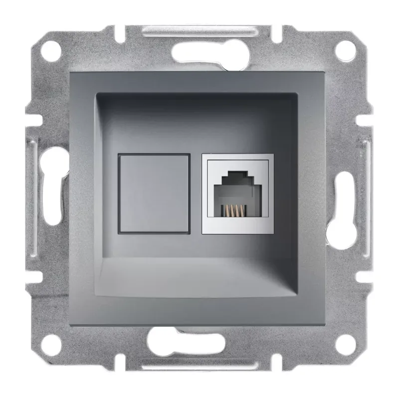 Schneider Electric ASFORA 1xRJ11 telefon aljzat, acél (EPH4100162) Biztonságos vásárlás