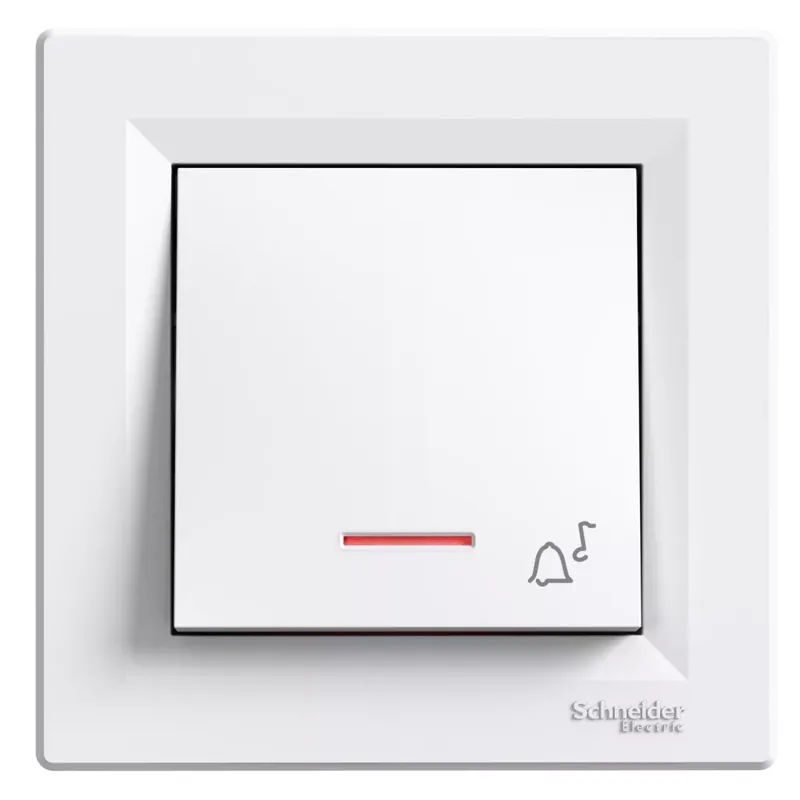 Vedd meg online Schneider Electric ASFORA Egypólusú nyomó, jelzőfényes, CSJ, rugós bekötés, fehér (EPH1700121)