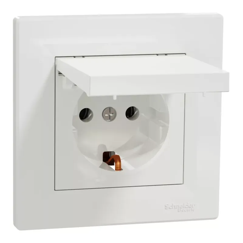 Nézd meg most Schneider Electric ASFORA 2P+F csatlakozóaljzat, csapfedeles, csavaros, kerettel, fehér (EPH3100121)
