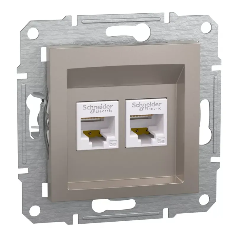 Schneider Electric ASFORA 2xRJ45 Cat5e UTP aljzat, bronz (EPH4400169) Vedd meg most