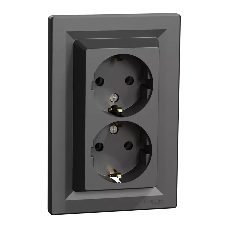 Prémium Schneider Electric ASFORA 2x2P+F csatlakozóaljzat, csavaros, antracit (EPH9900171)