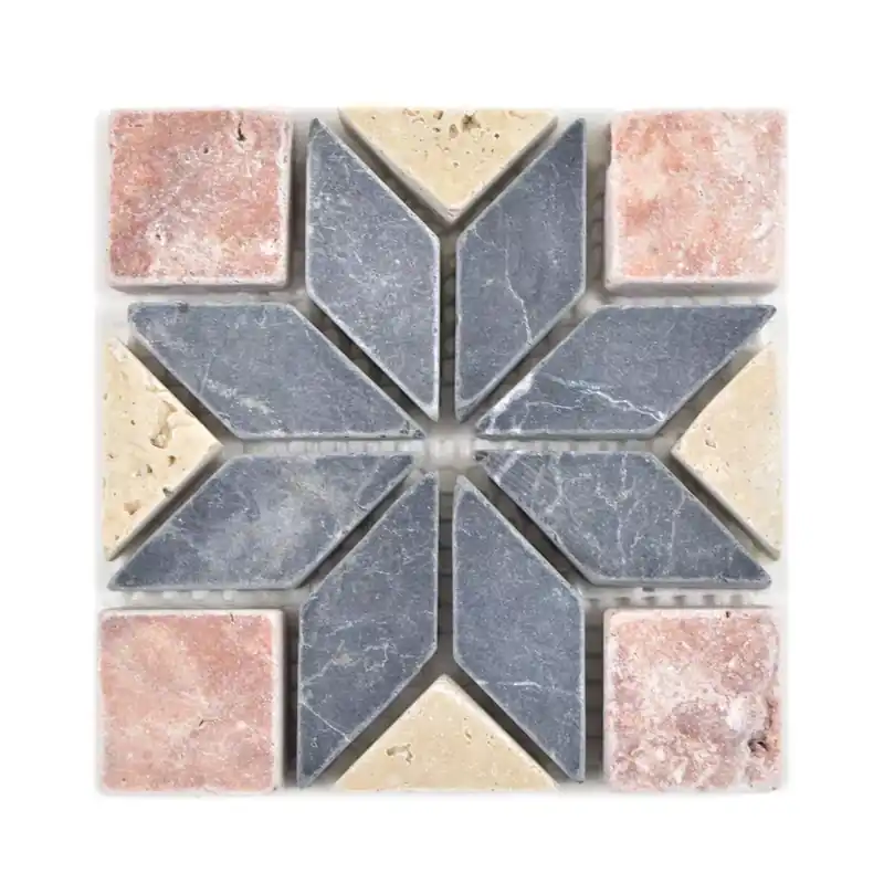 Természetes Kő Rosone Gramling Bézs Piros Fekete 10x10cm Újdonság