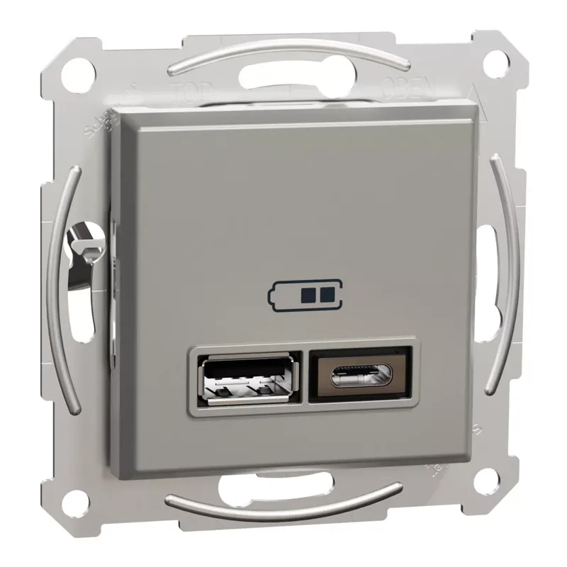 Schneider Electric ASFORA Dupla USB töltő, 2,4A, A+C, bronz (EPH2700369) Legnépszerűbb