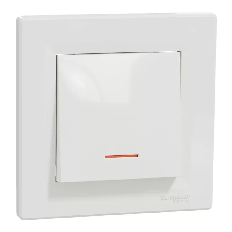 Schneider Electric ASFORA Egypólusú kapcsoló, jelzőfényes, rugós bekötés, fehér (EPH1400121) Utolsó esély