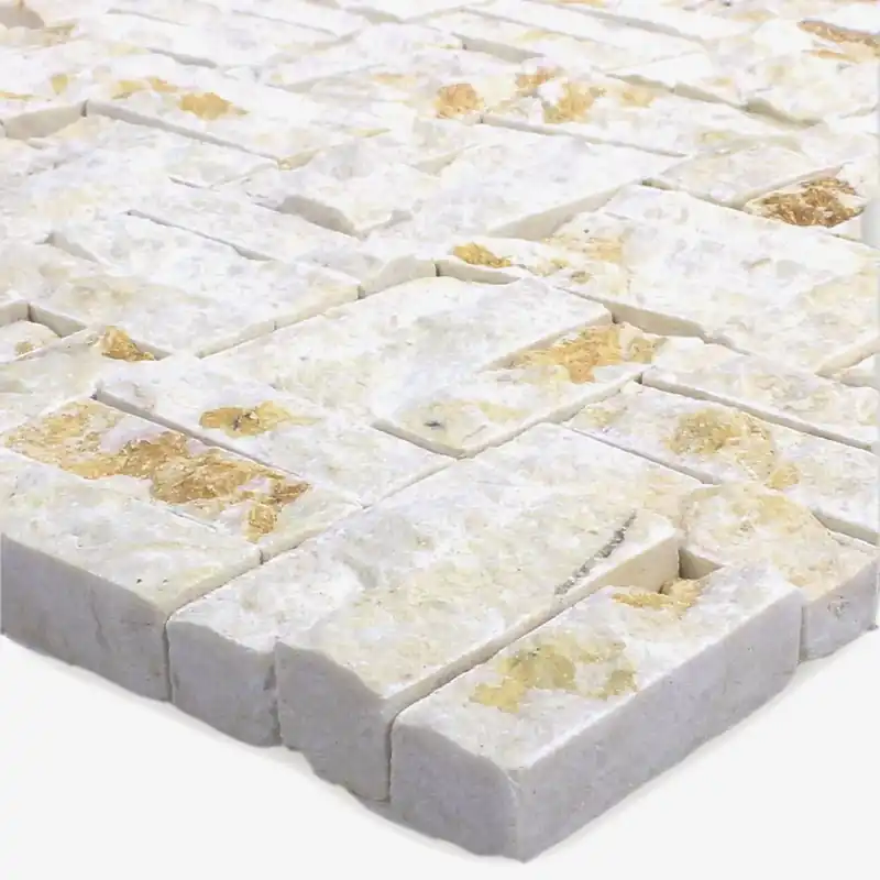 Mozaik Csempe Természetes Kő Parkett Splitface 3D Bézs Szezonális akció